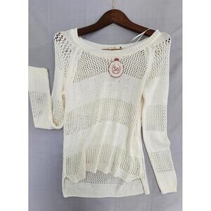 SO Womens Medium Ivory Knit Pullover Sweater NWT! A1046 #2
